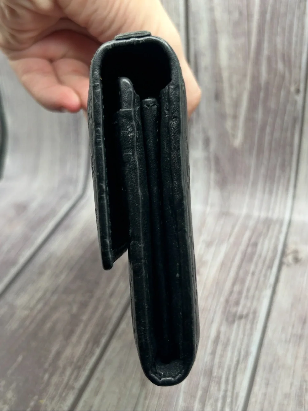 GUCCI Microguccissima Bree Continental GG Calfskin Leather Wallet Black w/ COA - Picture 11 of 16